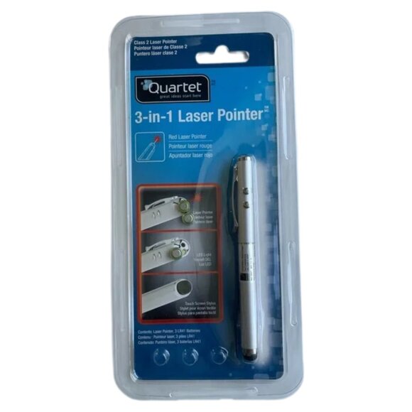 Quartet 3-in-1 Class 2 Red Laser Pointer Model 85521 - Picture 1 of 2
